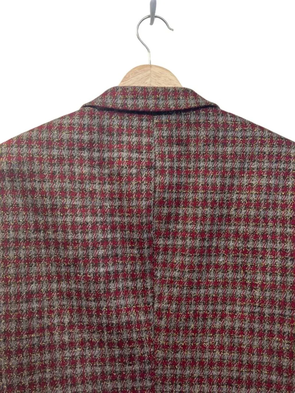 Asos NWOT Burgandy Red Brown and Gold 2 Button Blazer